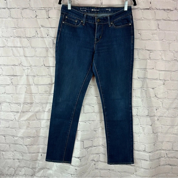 levi's jeans classic rise slim slight curve sz 28 dark wash - Picture 1 of 6